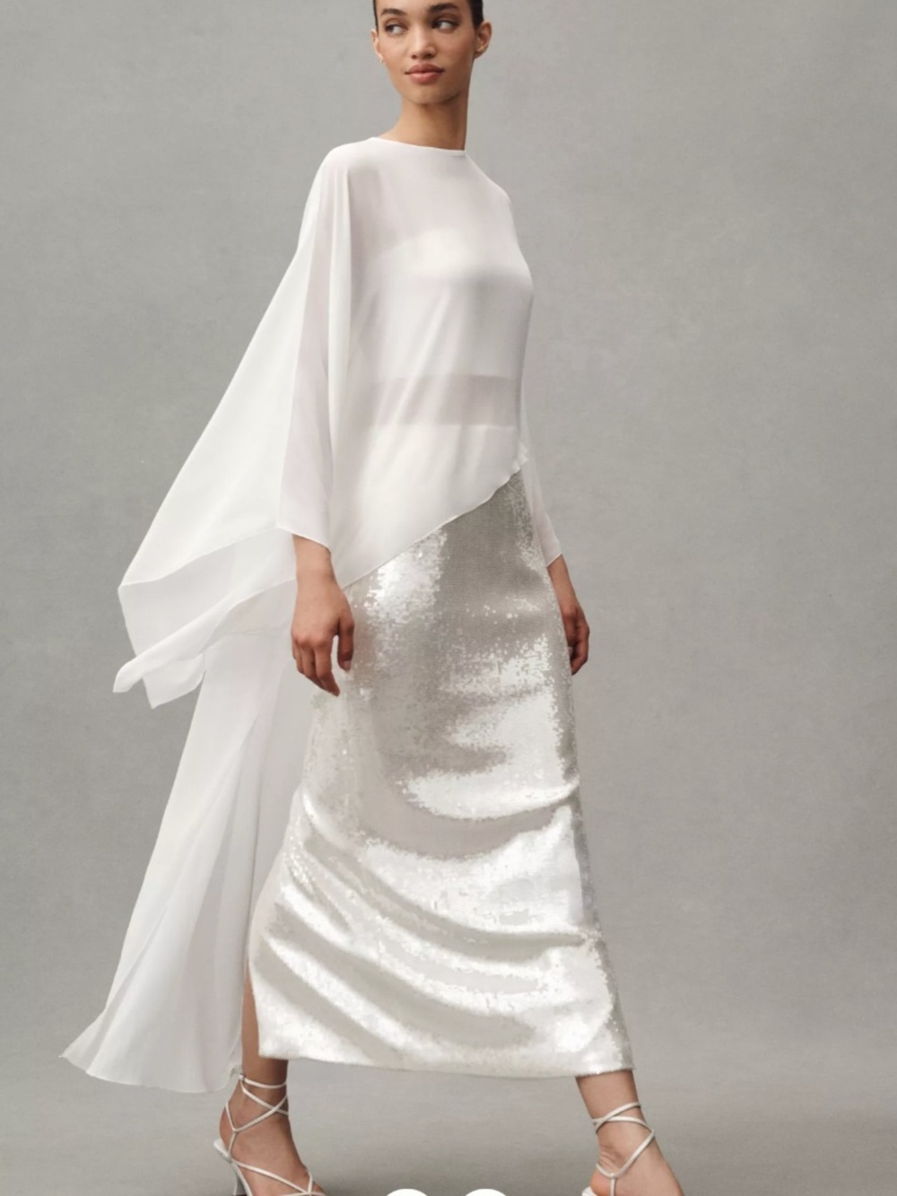 Mare Mare Sheer High-Low Cape in Ivory (NWOT)